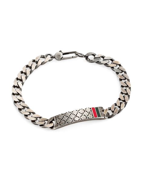 silver gucci necklaces for men|gucci silver bracelet men.